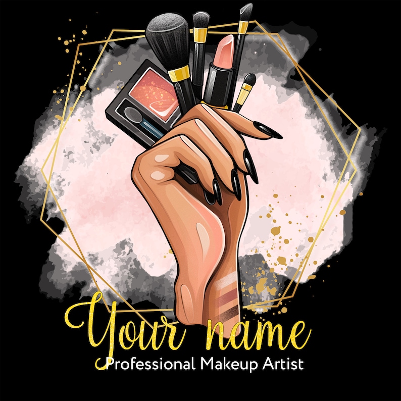 MakeUp Artist Logo Custom Logo Portrait Cartoon Portrait Etsy