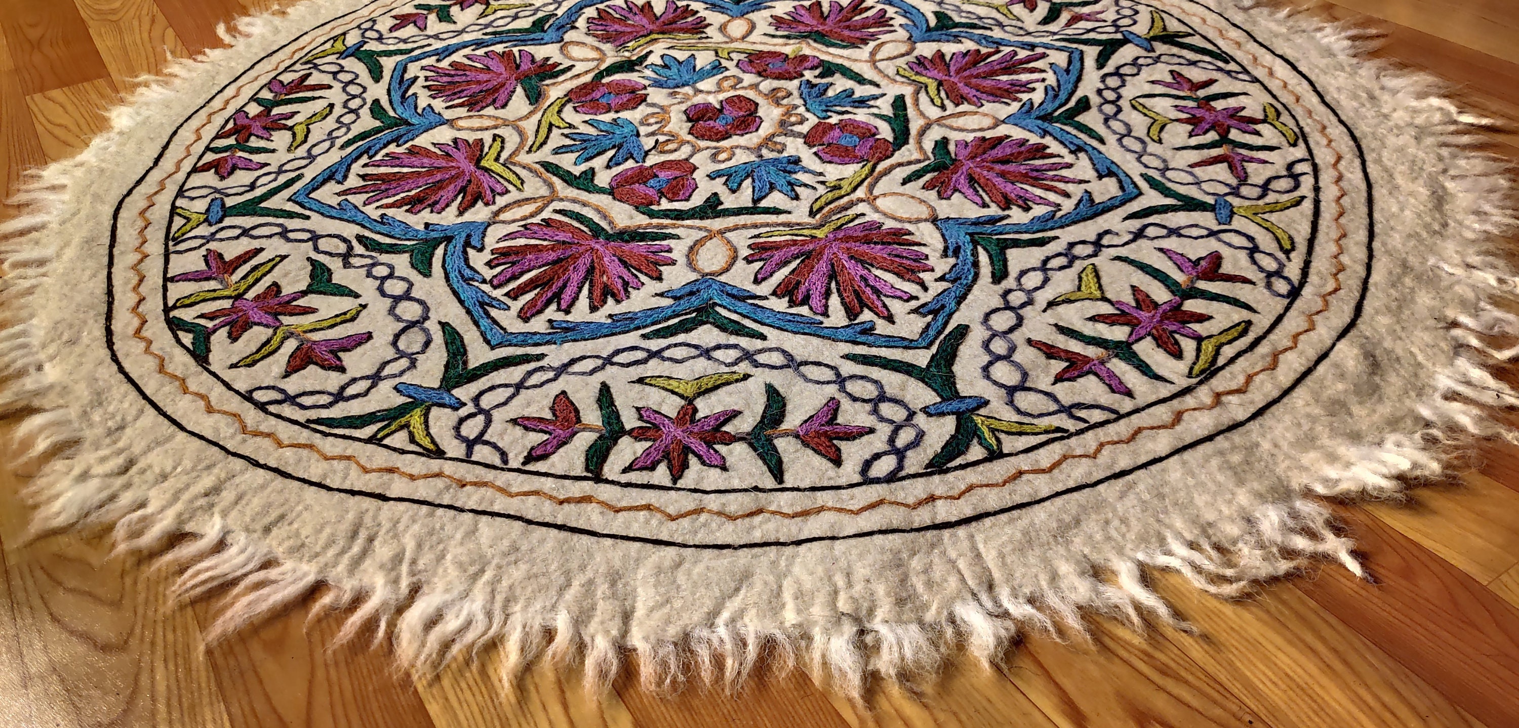 Namda Namda rug Round rug Felted wool rug Boho rug Etsy