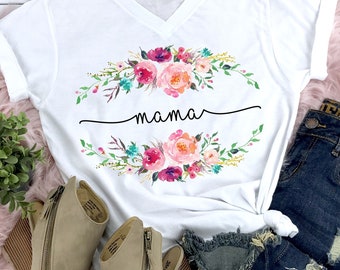 Chemise florale personnalisée pour la fête des mères, maman, Nana, grand-mère, cadeau de fête des mères, cadeau pour maman, cadeau pour grand-mère, cadeau pour tante