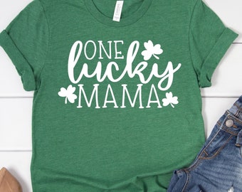 One Lucky Mama St Patricks Day Shirt, Women’s St. Patrick’s Day Shirt, Moms St Patricks Day Shirt, Mom Shirt, Gift for New Mom, Green Shirt