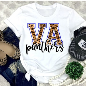 School Team Spirit Shirt, Leopard Print School Shirt, Panthers Team Spirit Shirt, Teacher Shirt, High School Spirit Shirt, Cheer Shirt