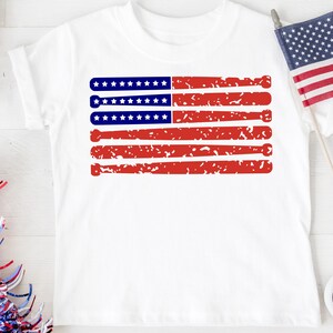 Red White Blue Baseball American Flag Shirt, Boys 4th of July Shirt, Patriotic, Independence Day, Freedom, Fireworks, Stars and Stripes