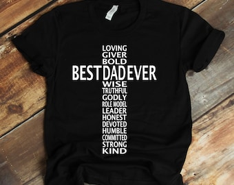 Dad Cross WordArt Shirt, Christian Dad Shirt, Christian Father's Day Shirt, Dad Gift, Gift for Dad, Dad Shirt, Christmas Gift for Dad