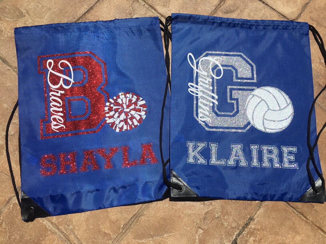 Custom Cheer Drawstring Bag Cheerleader School Spirit Cheer Etsy