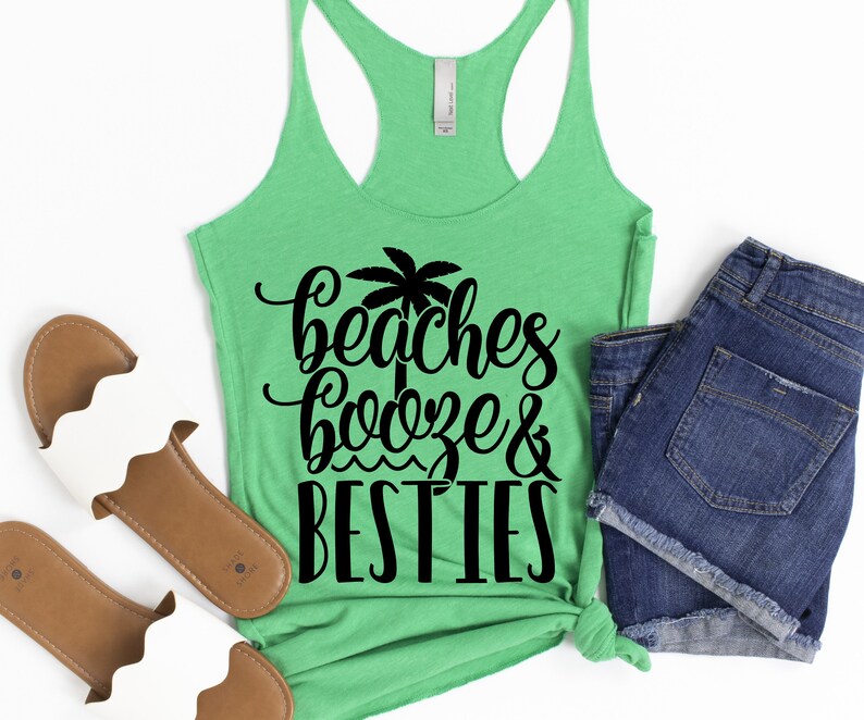 Beaches Booze & Besties Tank Top Bestie Shirts Beach | Etsy