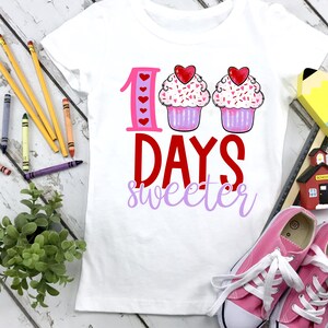 100 Days Sweeter Shirt, 100 Days of School, 100th Day of School, Leopard 100 Days Shirt, Girls 100 Days of School Shirt, 100 Days Cupcakes