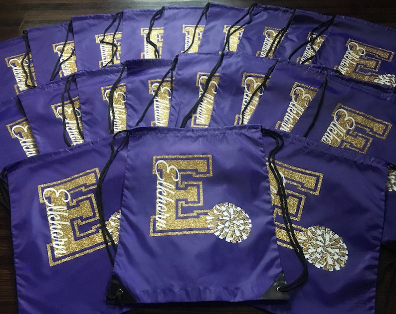 Custom Cheer Drawstring Bag Cheerleader School Spirit Cheer Etsy