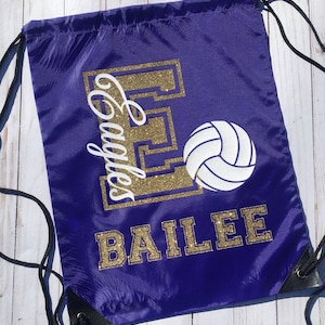 Custom Volleyball Drawstring Bag, Volleyball, School Spirit, Volleyball Team Bag