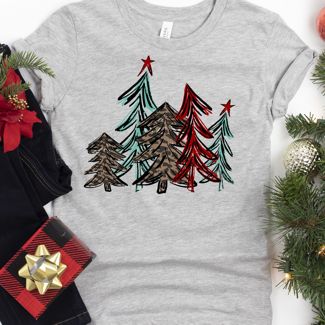 Leopard Print Christmas Tree Shirt Leopard Print Christmas | Etsy