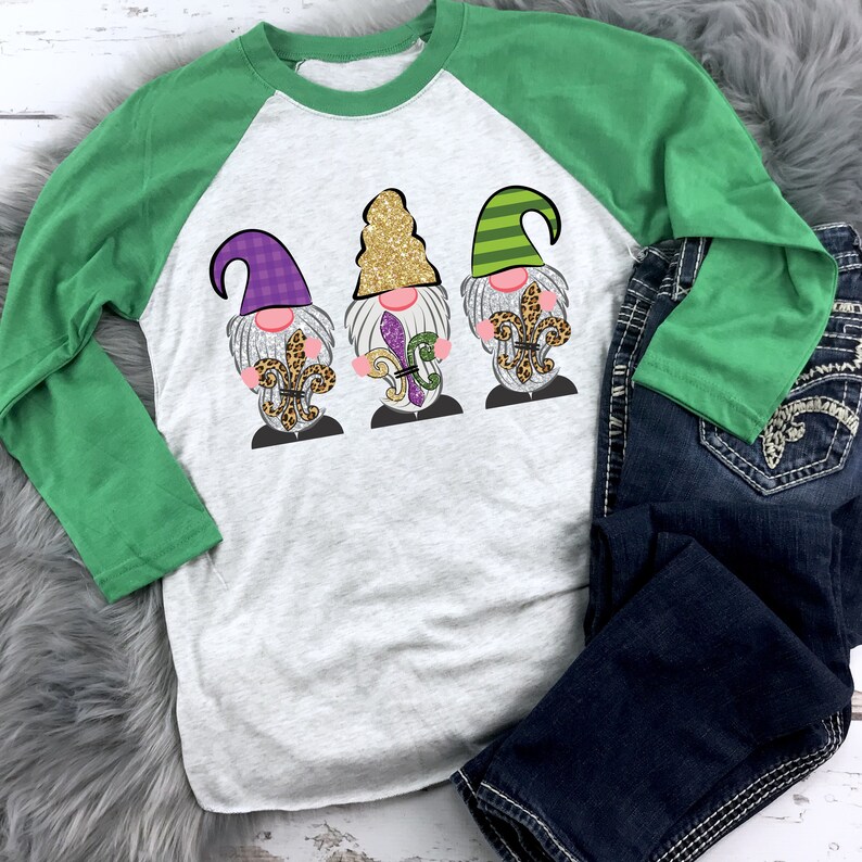 Parade Shirt Fleur De Lis Shirt Mardi Gras Shirt King Cake Leopard Print Mardi Gras Shirt Mardi Gras Gnomes Shirt Parade Raglan