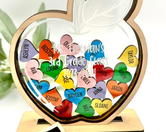 Custom Teacher Apple Ornament, Personalized Teacher Appreciation Gift, Last Day of School Teacher Gift, Custom Personalized Classroom Decor