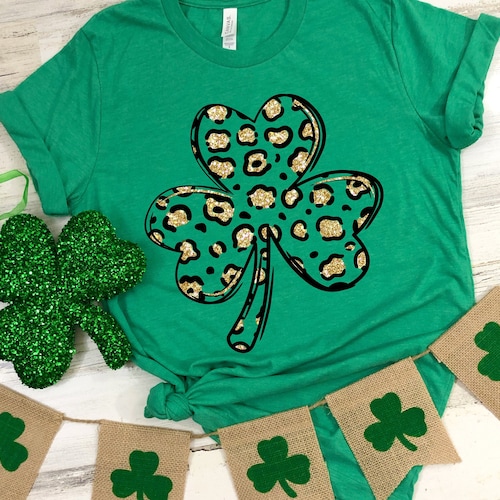 St Patrick's Day Shirt For Women - Lucky Four Leaf Clover Shamrock Graphic Tee, Green Irish T-Shirt - View #3