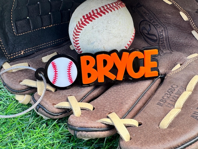 Custom Baseball Bag Tag, Gift for Baseball Player, Personalized ...