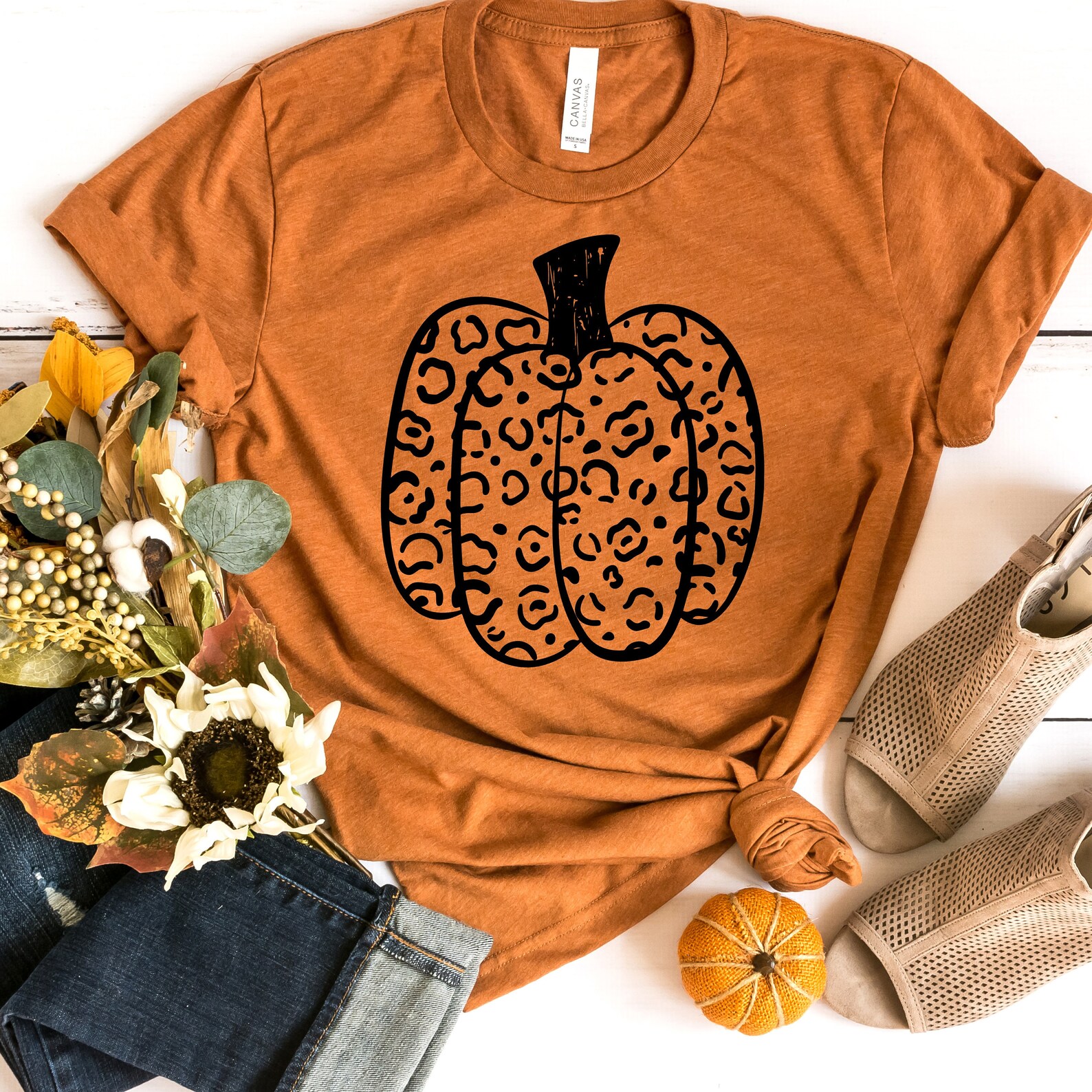 Leopard Pumpkin Shirt Leopard Print Pumpkin Fall Shirt Etsy