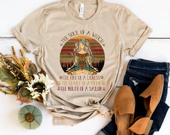 Soul of A Witch Mouth of a Sailor Fire of A Lioness Heart of A Hippie Shirt, July Girl, July Birthday Shirt, Leo, Ladies July Birthday Shirt