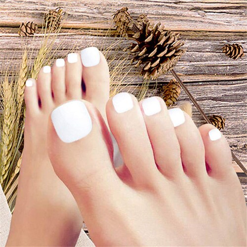 White Toenails Press on 24pcs Fake Toe Nails False Nails With - Etsy White Toenails Press on 24pcs Fake Toe Nails False Nails With - Etsy