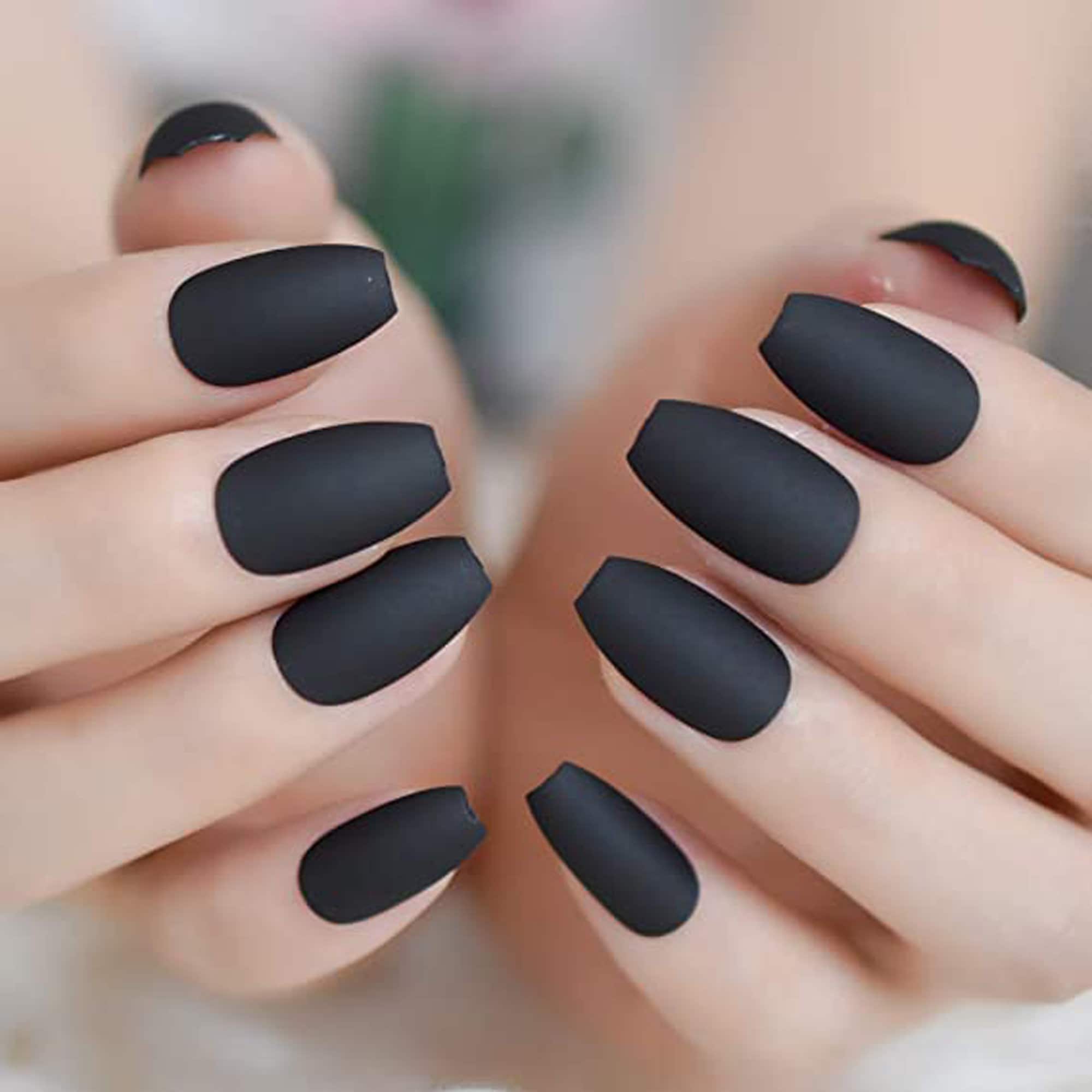 Matt black nails with glossy tips [pic] : r/oddlysatisfying