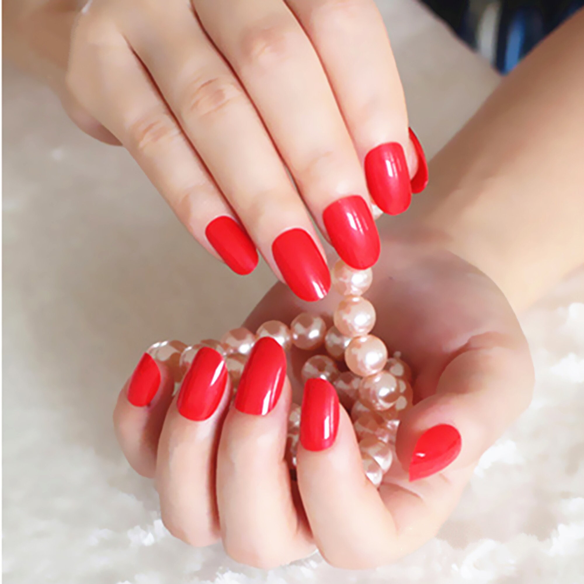 Red Almond False Nails Reusable Press on Nails Medium Oval - Etsy Red Almond False Nails Reusable Press on Nails Medium Oval - Etsy