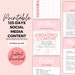 Social Media Content Planner with Calendar, Small Business Digital Marketing Checklist Printable, Management Plan, Instagram Strategy