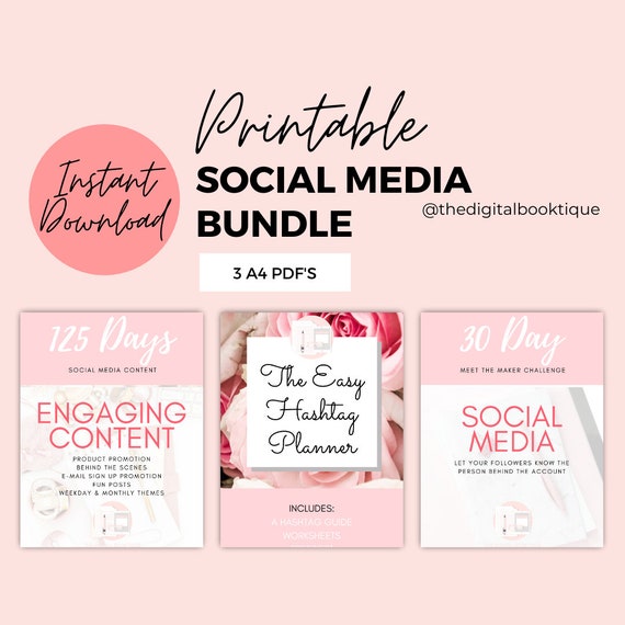 Social Media Content Planner Bundle With Calendar Small - Etsy UK