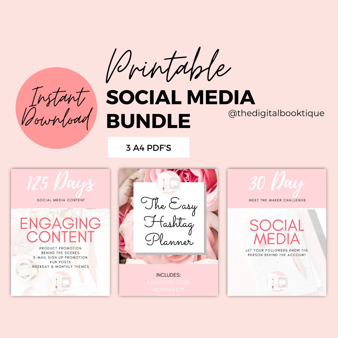 Social Media Content Planner Bundle with Calendar Small | Etsy