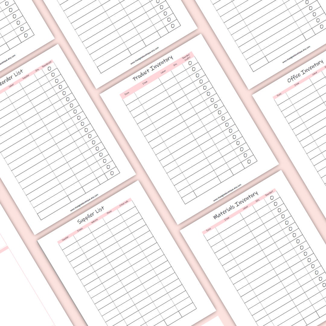 Small Business Inventory Management Printable Planner Craft - Etsy