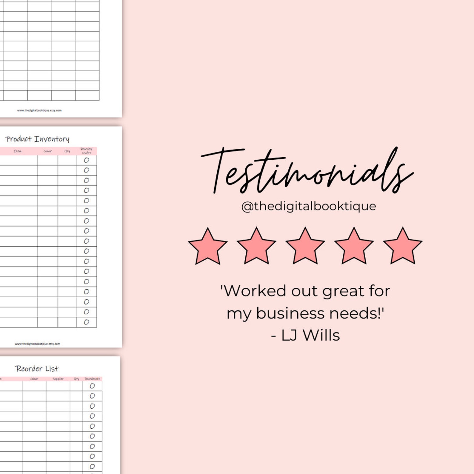 Small Business Inventory Management Printable Planner Craft - Etsy