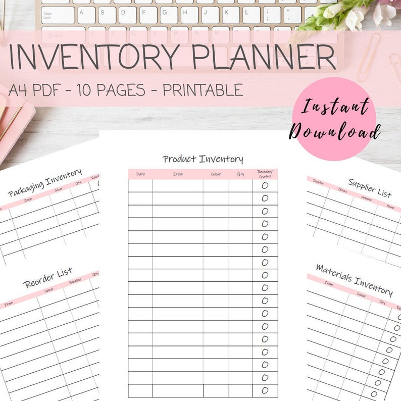 Small Business Inventory Management Printable Planner Craft | Etsy