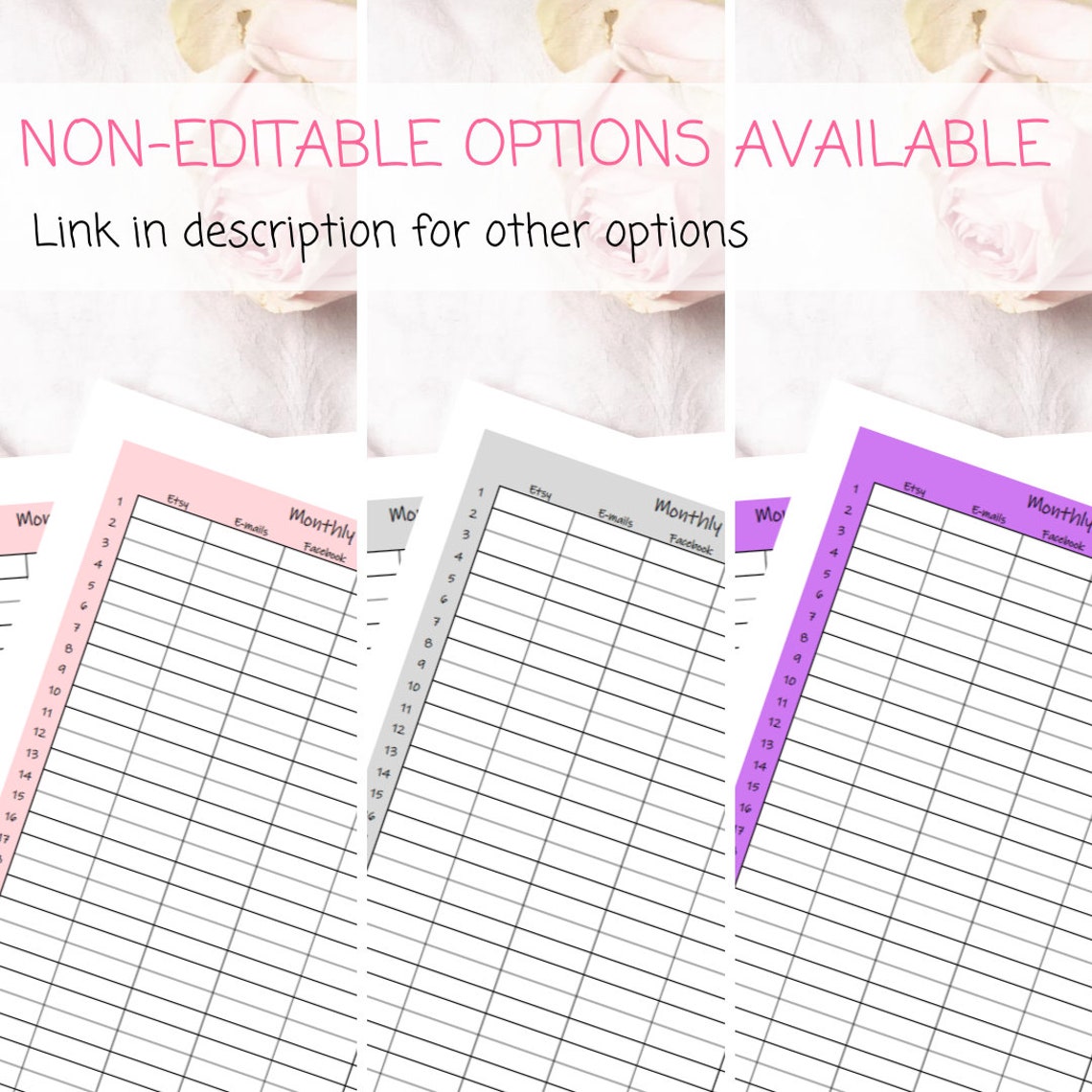 Monthly Planner Editable Excel Spreadsheet Small Business Etsy