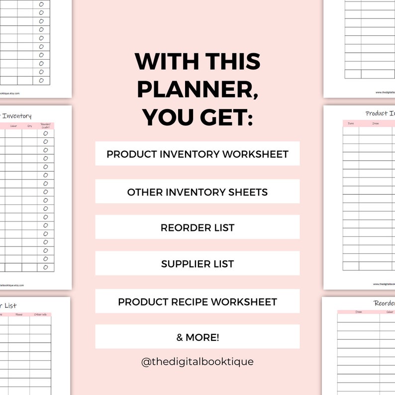 Small Business Inventory Management Printable Planner Craft Etsy