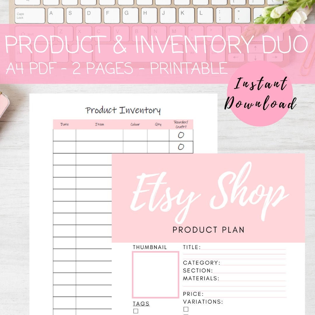 Etsy New Product and Inventory Management Planner Bundle Etsy