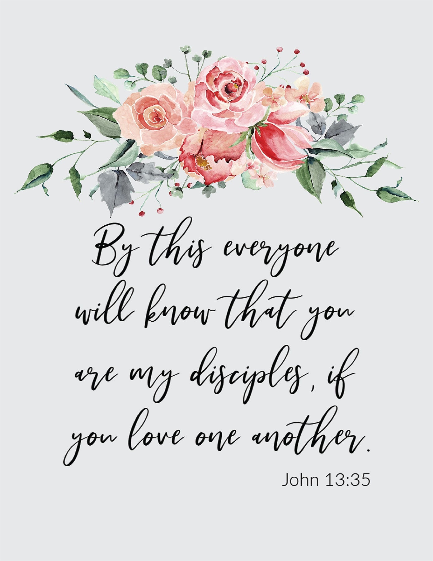 Flower Arrangement Print Biblical Quote Print Etsy