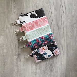 Porte-clés pochette à fermeture éclair, Support pour écouteurs, Étui pour AirPod, Petit porte-cartes de crédit, Porte-monnaie, Pochette à clip avec crochet pivotant