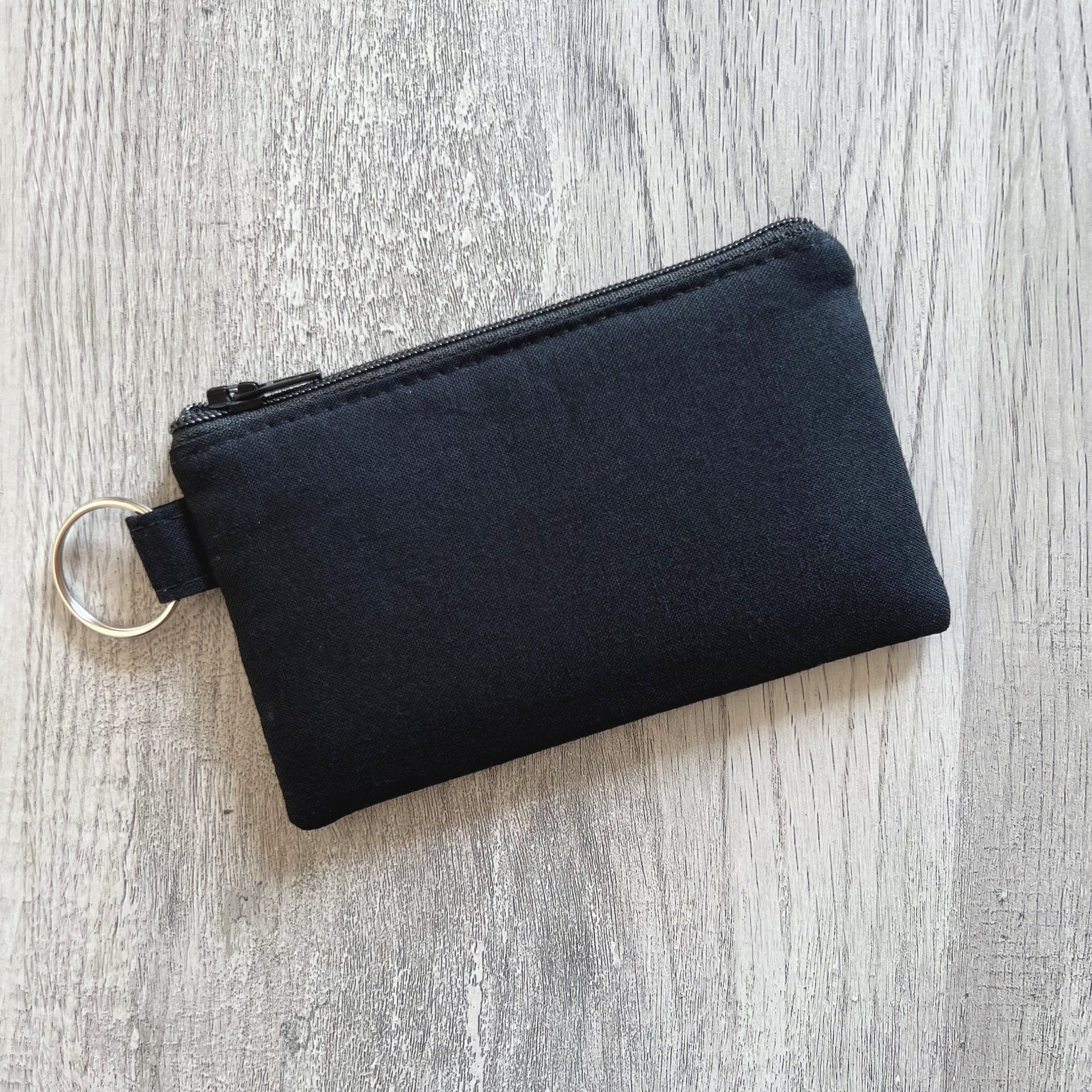 FUFU Zippered Credit Card Holder Key Ring Coin Purse Soft 