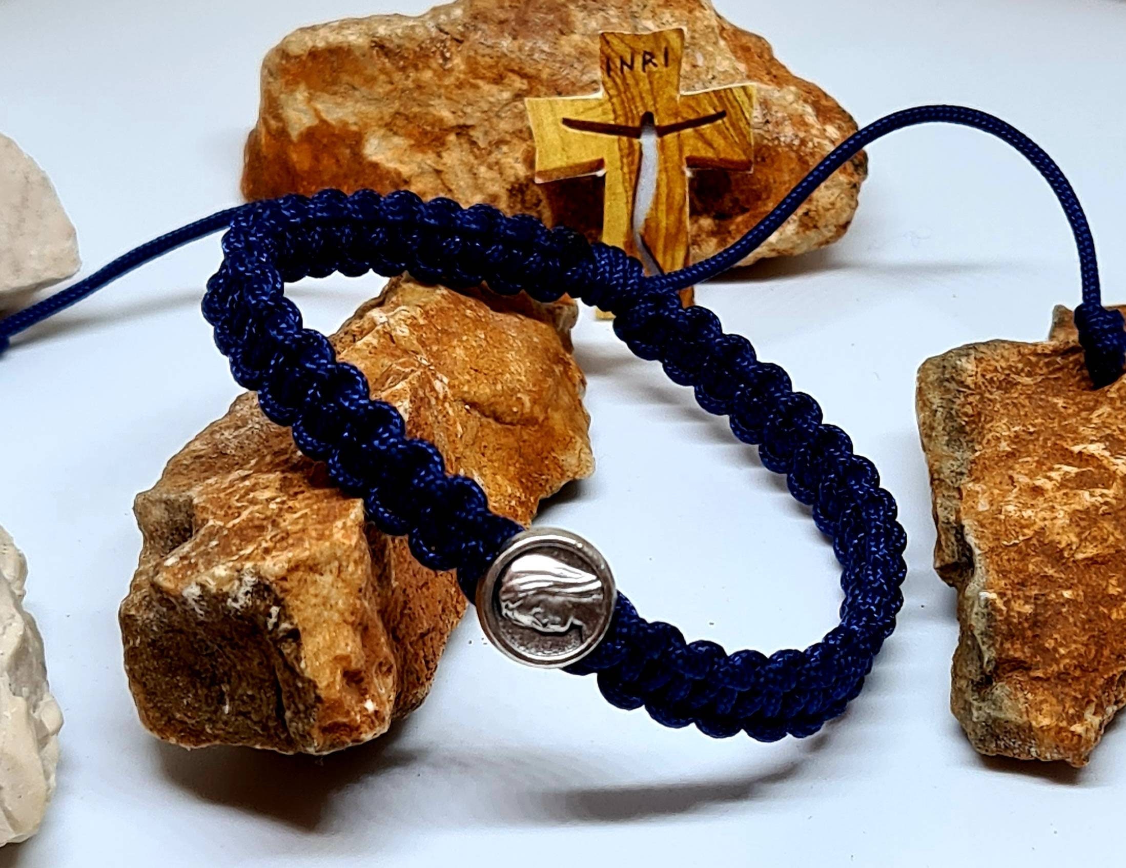 Virgin Mary bracelet handmade catholic bracelet knotted cord Etsy