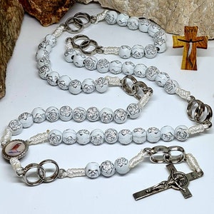 Rosario de boda hecho a mano de 8 mm de Medjugorje, regalo para los recién casados, regalo católico para mujeres y niñas, regalo de aniversario de bodas