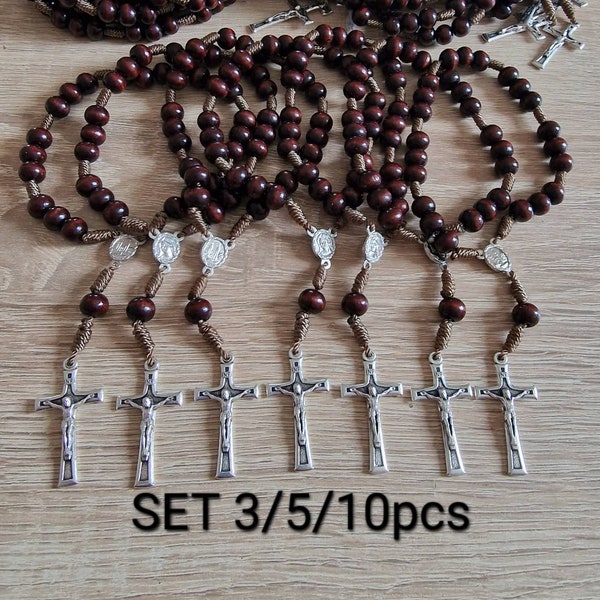 WHOLESALE Medjugorje peace rosaries, set 3, 5, 10 pcs