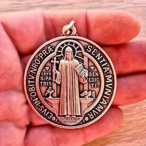 St Benedict medal, xl medal, San Benito, Saint Benedict medal, large medal
