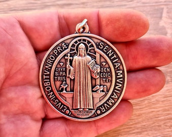 St Benedict medal, xl medal, San Benito, Saint Benedict medal, large medal