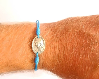 Bracelet Vierge Marie, Bracelet simple, cordon noué Cadeau catholique Bijoux religieux de Medjugorje Bracelet réglable fait main
