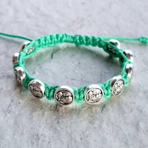 HOLY FAMILY BRACELET, holy family medals handmade adjustable christian bracelet, catholic gift women men kids, religious jewelry Medjugorje