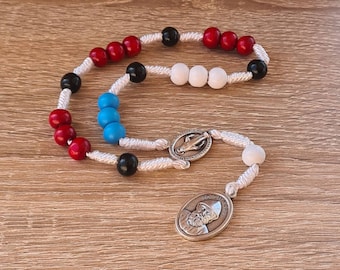 Rosenkranz von Saint Charbel mit Holzperlen, St. Charbel Rosenkranz, St. Sharbel Halsband, handgemachter Rosenkranz, Makhlouf Rosenkranz, religiöser Schmuck
