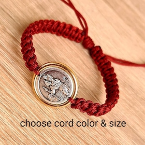 ST CHRISTOPHER Bracelet, medal Saint  Christopher, Travel saint, Catholic gift Women Men, Religious Jewelry from Medjugorje