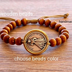 JESUS DIVINE MERCY bracelet, Jesus i Trist in you medals, Jesus medal bracet, Chrisrian holy bracele, religious jewelry from Medjugorje