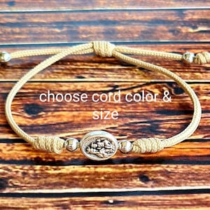 SCAPULAR CARMEL simple BRACELET, Our Lady of Perpetual,Catholic gift womwn men Kids,Knotted cord bracelet, Handmade bracelet From Medjugorje
