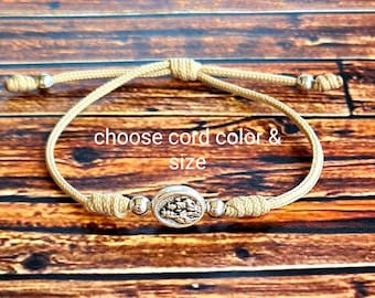 SCAPULAR CARMEL simple BRACELET, Notre-Dame du Perpétuel, cadeau catholique, femme, homme, enfant, bracelet cordon noué, bracelet fait main de Medjugorje