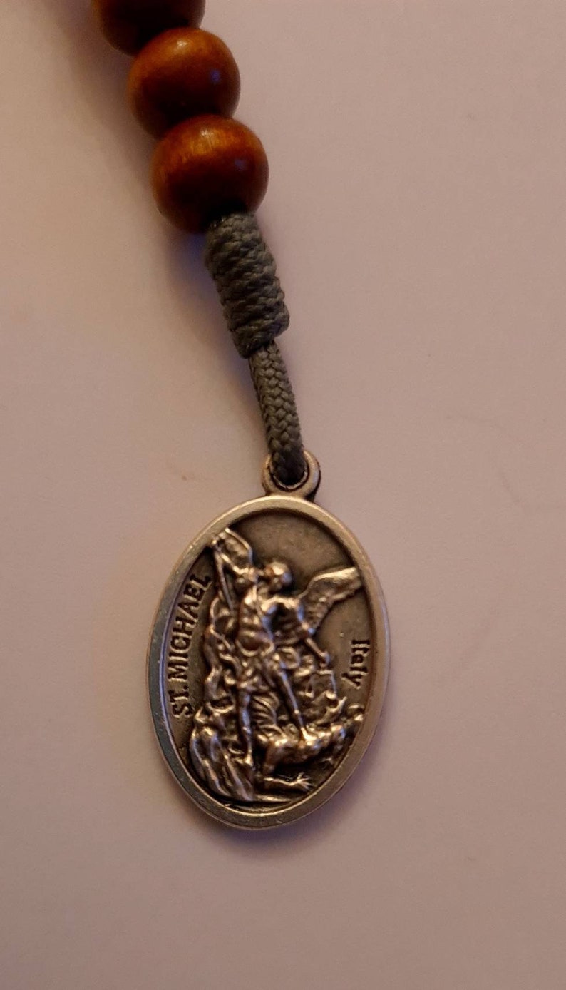 St Michael and Archangel Chaplet Beads Wood 8mm Rosary Angel | Etsy