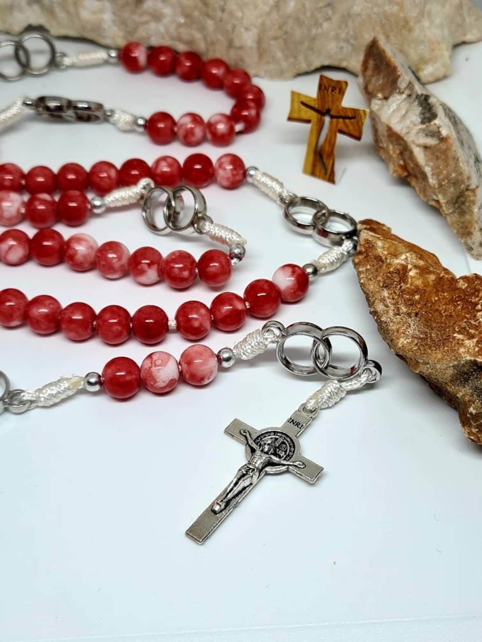 Handmade Wedding rosary beads glass 8 mm from Medjugorje gift Etsy