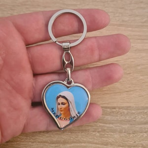 Schlüsselanhänger Jungfrau Maria Medjugorje / Jesus, katholischer Schlüsselanhänger