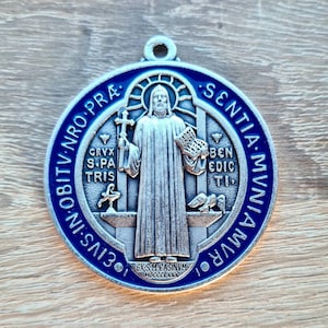 St Benedict medal, xl medal, San Benito, Saint Benedict medal, Christian medal keychain 2 incha